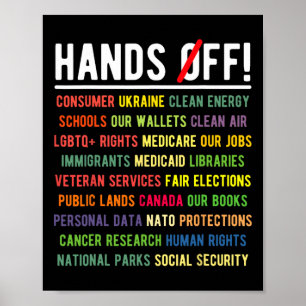 Poster Mãos Fora de Medicaid Medicare Previdência Trump 