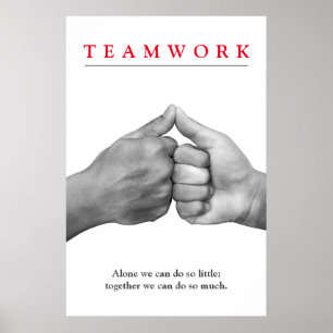 Poster Mãos motivacionais motivacionais do Trabalho em e