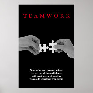 Poster Mãos motivacionais motivacionais do Trabalho em e