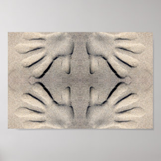 Póster Mãos nas areias