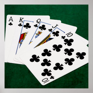 Póster Mãos-Poker - Royal Flush - Acessórios para Pistas
