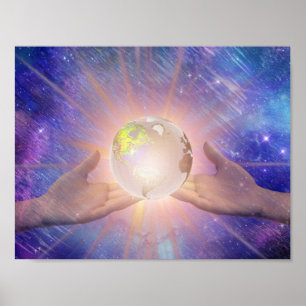 Póster Mãos que guardaram um globo de incandescência