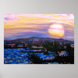 Póster Mãos Quentes Mãos Mãos Frontais e Colinas Sunset