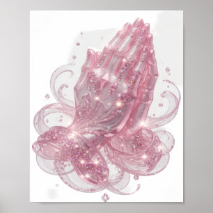 Poster Mãos rezando cor de rosa Snappy