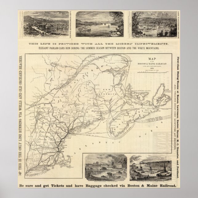 Póster Map Boston and Maine Railroad (Frente)