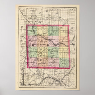 Póster Map of Barry County, Michigan