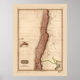 Poster Map of Chile (1818)
