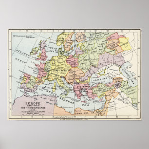 Poster Map of Europe   The Third Crusade