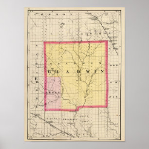 Póster Map of Gladwin County, Michigan