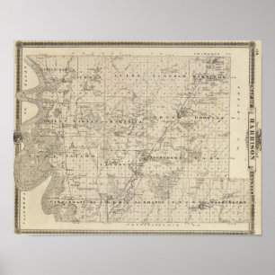 Póster Map of Harrison County, State of Iowa