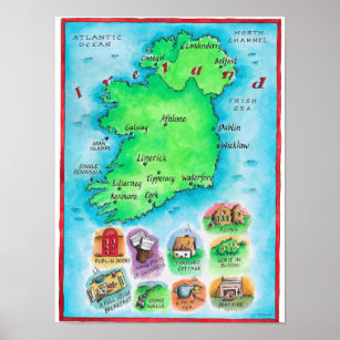 Póster Map of Ireland