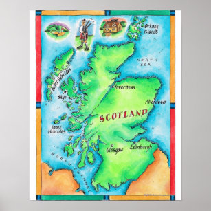 Poster Map of Scotland