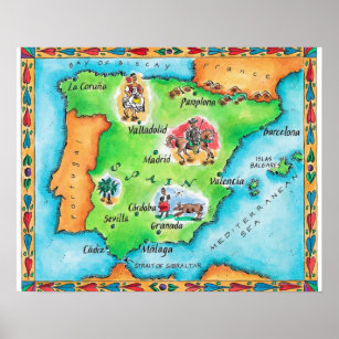 Póster Map of Spain