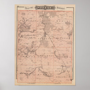 Poster Map of Steele County, Minnesota