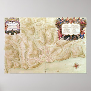 Póster Map of the town and citadel of Bellisle