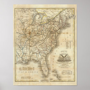 Póster Map Of The United States 3