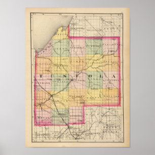 Poster Map of Tuscola County, Michigan