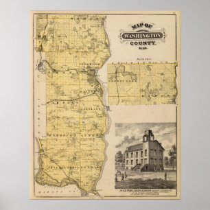 Póster Map of Washington County, Minnesota