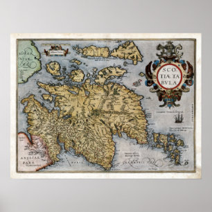 Poster Mapa 1580 de Scotland