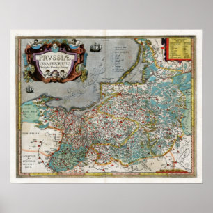 Poster Mapa 1584 de Prússia