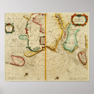 Póster Mapa 1660 do Texel