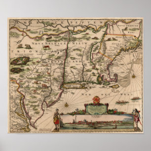 Póster Mapa 1683 das colônias