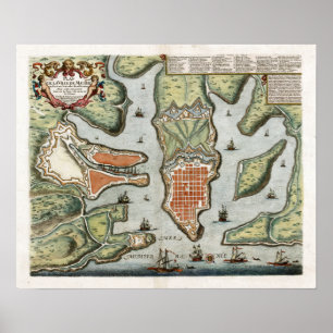 Póster Mapa 1725 de Malta