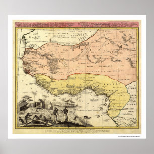 Póster Mapa 1743 de África ocidental