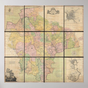Póster Mapa 1765 de Devonshire por Benjamin Donn