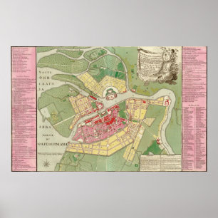 Poster Mapa 1776 de St Petersburg