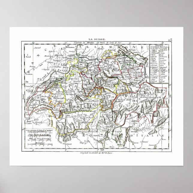 Poster Mapa 1806 - La Suisse (Frente)