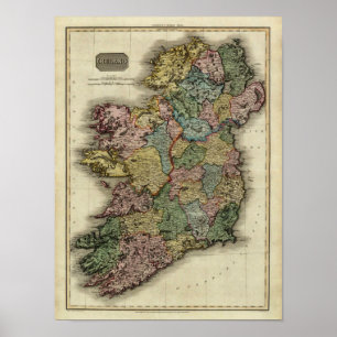 Póster Mapa 1813 de Ireland por John Pinkerton
