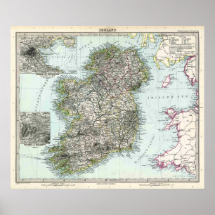 Póster Mapa 1891 de Ireland
