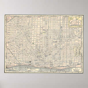 Poster Mapa 1895 de Detroit