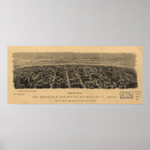 Poster Mapa 1904 panorâmico da opinião de olho de