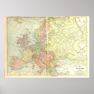 Poster Mapa 1914 de Europa