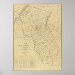 Póster Mapa 1914 de Fauquier County, Virgínia