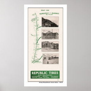 Póster Mapa 1914, Tonopah e cimeira quente da angra