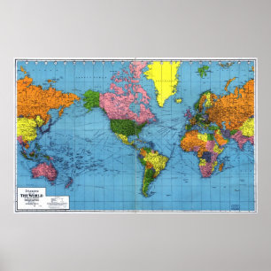 Póster Mapa 1942 do mundo