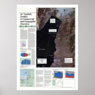 Póster Mapa 1993 de Al Aqabah Jordão