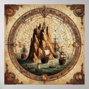 Poster Mapa 1 dos Navios de Portugal Antigo