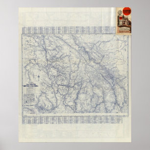 Póster Mapa 2 das fugas do oficial 1925 de McNally da