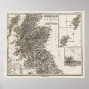 Póster Mapa 2 do atlas de Scotland
