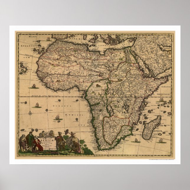 Poster Mapa África 1688 (Frente)
