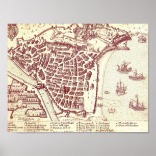 Póster Mapa agradável de France