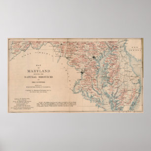 Poster Mapa Agrícola de Maryland (1920)