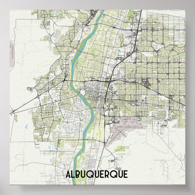 Poster Mapa albuquerque (Frente)