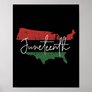 Poster Mapa Americano com Bandeira Pan-Africana para 11 d