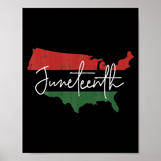 Poster mapa americano com bandeira pan-africana para june (Frente)