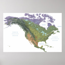 Poster Mapa Americano das Montanhas dos Estados Unidos